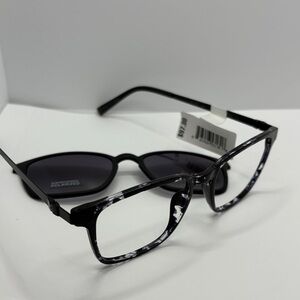 b.e bio eyes RIVER Eyeglasses Frames With Sun Shade CLIP 53 18 145 unisex NWT